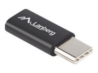 Lanberg - Przejściówka USB - Micro-USB Typ B (F) do USB-C (M) - USB 2.0 - czarny