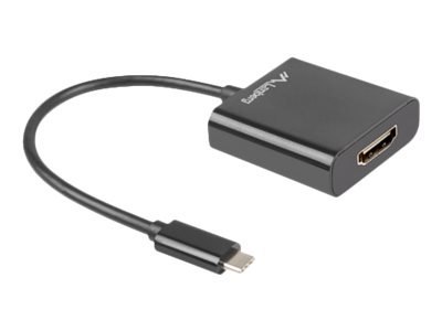 Lanberg - Przejściówka wideo / audio - USB-C męski do HDMI żeński - 15 cm - czarny