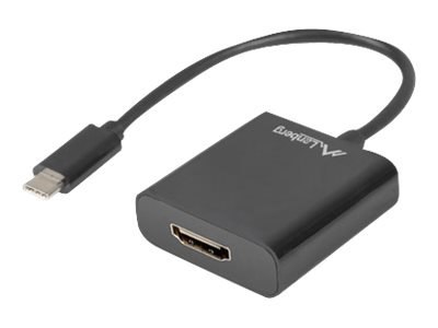 Lanberg - Przejściówka wideo / audio - USB-C męski do HDMI żeński - 15 cm - czarny