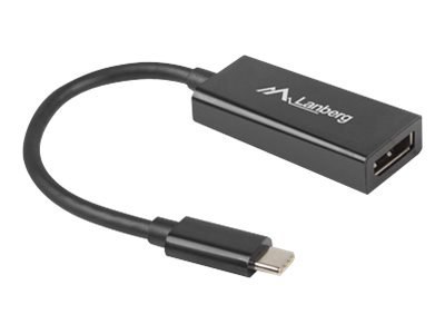 Lanberg - Przejściówka wideo / audio - DisplayPort 20-pin żeński do USB-C męski - 15 cm - czarny