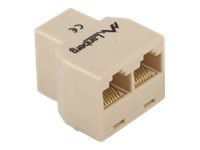 Lanberg - Rozdzielacz sieciowy - RJ-45 (F) do RJ-45 (F) - nieekranowana - brązowy