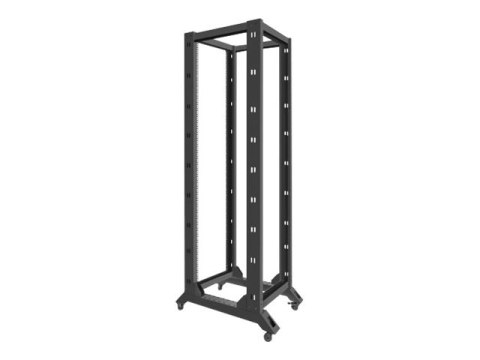 Lanberg - Stojak rama otwarta - 4 słupki - czarny - 42U - 19"
