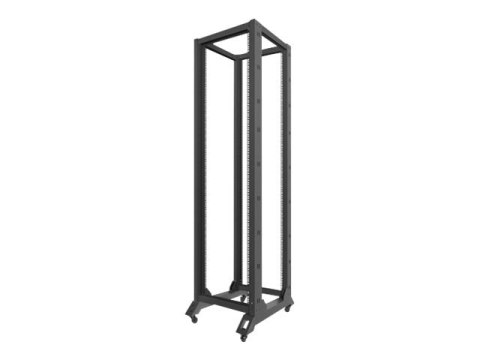 Lanberg - Stojak rama otwarta - 4 słupki - czarny - 42U - 19"