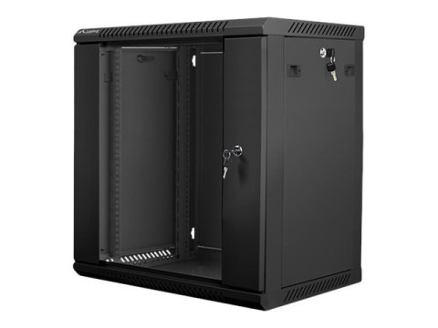 Lanberg - Stojak szafa - do montażu na ścianie - czarny, RAL 9004 - 12U - 19"
