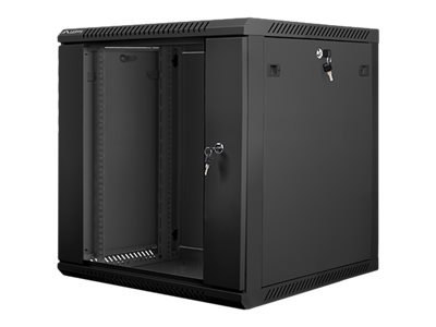 Lanberg - Stojak szafa - do montażu na ścianie - czarny, RAL 9004 - 12U - 19"