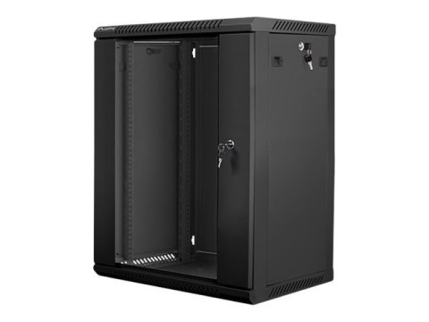 Lanberg - Stojak szafa - do montażu na ścianie - czarny, RAL 9004 - 15U - 19"