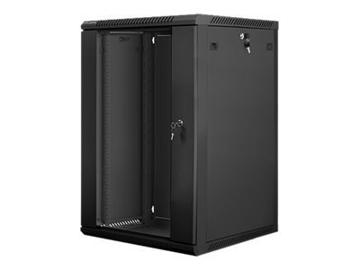 Lanberg - Stojak szafa - do montażu na ścianie - czarny, RAL 9004 - 18U - 19"