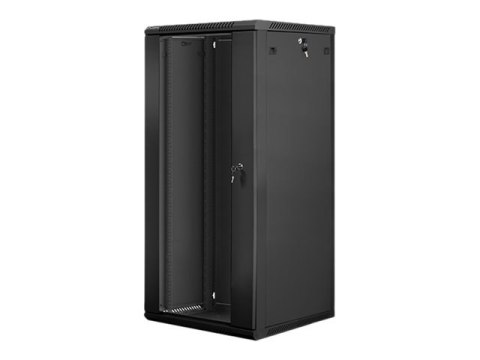 Lanberg - Stojak szafa - do montażu na ścianie - czarny, RAL 9004 - 27U - 19"