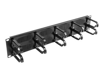 Lanberg Type B - Panel do porządkowania kabli w szafie typu rack ze szczotką - czarny, RAL 9004 - 2U - 19"