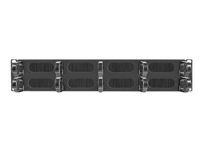 Lanberg Type B - Panel do porządkowania kabli w szafie typu rack ze szczotką - czarny, RAL 9004 - 2U - 19"
