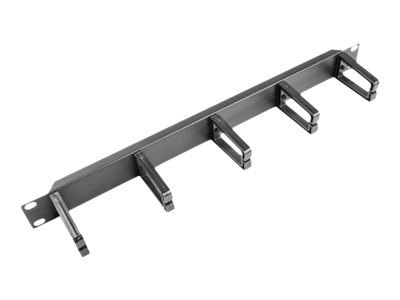 Lanberg Type B - Panel zarządzania kablami stojaka - RAL 9004, czarny - 1U - 19"