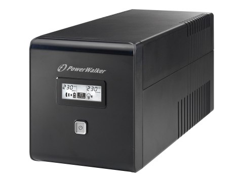 PowerWalker VI 1000 LCD - UPS - AC 162-290 V - 600 wat - 1000 VA - 7 Ah - USB - złącza wyjściowe: 4