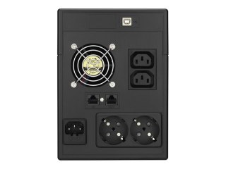 PowerWalker VI 1500 LCD - UPS - AC 220/230/240 V - 900 wat - 1500 VA - 9 Ah - USB - złącza wyjściowe: 4 - czarny