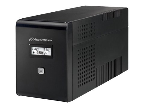 PowerWalker VI 1500 LCD - UPS - AC 220/230/240 V - 900 wat - 1500 VA - 9 Ah - USB - złącza wyjściowe: 4 - czarny