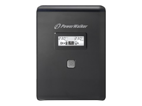 PowerWalker VI 2000 LCD - UPS - AC 162-290 V - 1200 wat - 2000 VA - 9 Ah - USB - złącza wyjściowe: 4