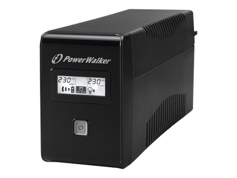 PowerWalker VI 650 LCD - UPS - AC 162-290 V - 360 wat - 650 VA - 7 Ah - USB - złącza wyjściowe: 2