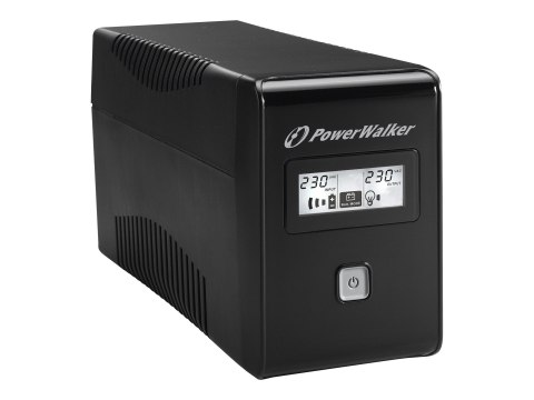 PowerWalker VI 650 LCD - UPS - AC 162-290 V - 360 wat - 650 VA - 7 Ah - USB - złącza wyjściowe: 2