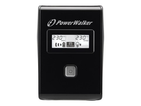 PowerWalker VI 650 LCD - UPS - AC 162-290 V - 360 wat - 650 VA - 7 Ah - USB - złącza wyjściowe: 2