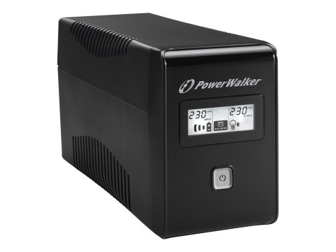 PowerWalker VI 850 LCD - UPS - AC 220/230/240 V - 480 wat - 850 VA - 9 Ah - USB - czarny