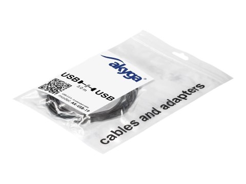 Akyga AK-USB-19 - Kabel USB - USB (M) do USB (F) - USB 2.0 - 3 m - czarny