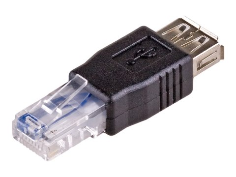 Akyga - Adapter sieciowy - USB (F) do RJ-45 (M) - USB 2.0 - czarny