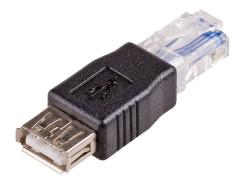 Akyga - Adapter sieciowy - USB (F) do RJ-45 (M) - USB 2.0 - czarny