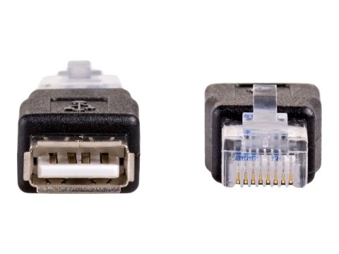 Akyga - Adapter sieciowy - USB (F) do RJ-45 (M) - USB 2.0 - czarny