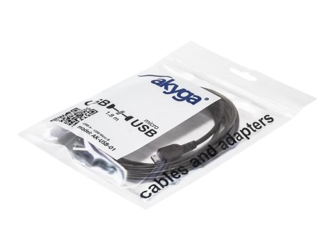 Akyga - Kabel USB - USB (M) do Micro-USB Typ B (M) - USB 2.0 - 1.8 m - czarny