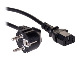 Akyga Pro Series AK-PC-01A - Kabel zasilający - power CEE 7/7 (M) kątowe do power IEC 60320 C13 - 250 V - 10 A - 1.5 m - czarny