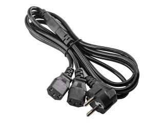 Akyga Pro Series AK-PC-04A - Kabel zasilający - power CEE 7/7 (M) kątowe do power IEC 60320 C13 - 250 V - 10 A - 1.8 m - czarny