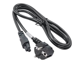 Akyga Pro Series Cloverleaf AK-NB-01A - Kabel zasilający - power CEE 7/7 (M) kątowe do IEC 60320 C5 - 250 V - 2.5 A - 1.5 m - tr