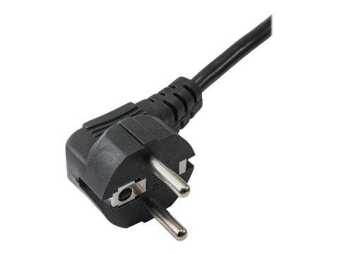 Akyga Pro Series Cloverleaf AK-NB-01A - Kabel zasilający - power CEE 7/7 (M) kątowe do IEC 60320 C5 - 250 V - 2.5 A - 1.5 m - tr