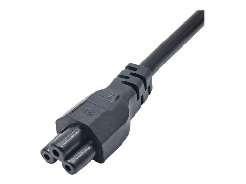 Akyga Pro Series - Kabel zasilający - power CEE 7/7 (M) do 3-pin koniczynka (F) - 250 V - 2.5 A - 1 m - czarny