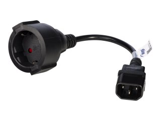 Akyga Pro Series - Kabel zasilający przedłużający - CEE 7/4 (F) do IEC 60320 C14 - 250 V - 10 A - 15 cm - czarny