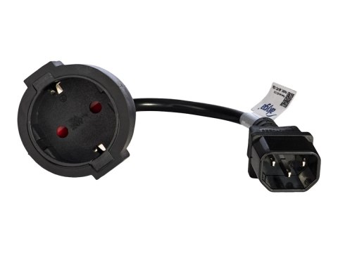 Akyga Pro Series - Kabel zasilający przedłużający - CEE 7/4 (F) do IEC 60320 C14 - 250 V - 10 A - 15 cm - czarny