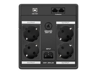 Armac Home 1500E - UPS - AC 145 - 290 V - 950 wat - 1500 VA - 2 x bateria - 9 Ah - USB - złącza wyjściowe: 4