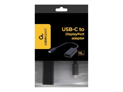 Cablexpert A-CM-DPF-01 - Przejściówka USB / DisplayPort - DisplayPort 20-pin (F) do USB-C (M) - USB 3.1 - 15 cm - obsługa 4K
