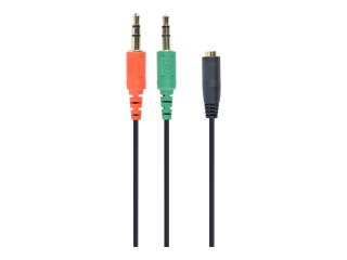 Cablexpert - Adapter audio - mini jack 4-biegunowy żeński do mini-phone stereo 3.5 mm męski - 20 cm - czarny