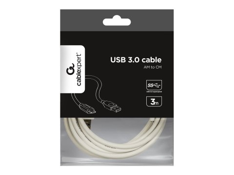 Cablexpert - Kabel USB - USB-C (M) do USB Typ A (M) - USB 3.0 - 3 A - 3 m - odlewany - biały