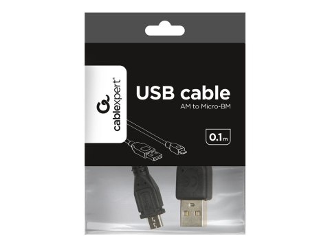 Cablexpert - Kabel USB - Micro-USB Typ B (M) do USB (M) - USB 2.0 - 10 cm - odlewany - czarny