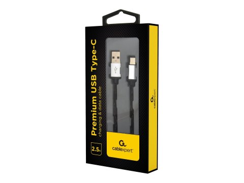 Cablexpert - Kabel USB - USB (M) do USB-C (M) - USB 2.0 - 2.1 A - 2.5 m - odlewany - czarny