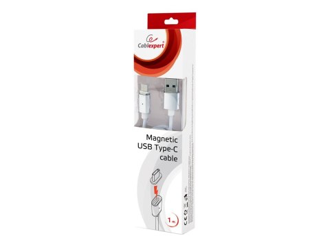 Cablexpert - Kabel USB - USB (M) do USB-C (M) element wymienny i magnetyczny - 1 m - srebrny