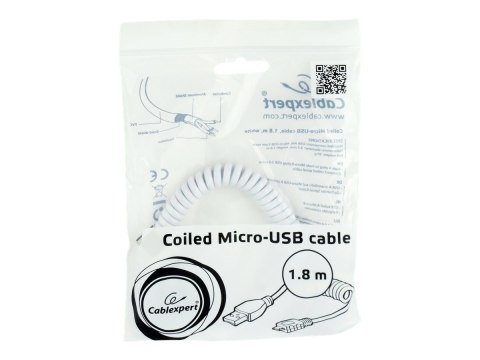 Cablexpert - Kabel USB - USB (M) do Micro-USB Typ B (M) - 1.8 m - skręcony, odlewany - biały