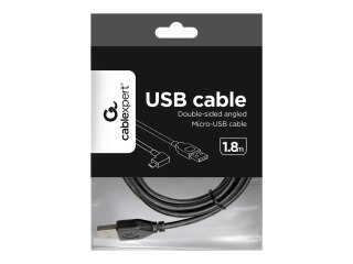 Cablexpert - Kabel USB - USB (M) do Micro-USB Typ B (M) kątowe, dwustronne - USB 2.0 - 1.8 m - odlewany - czarny