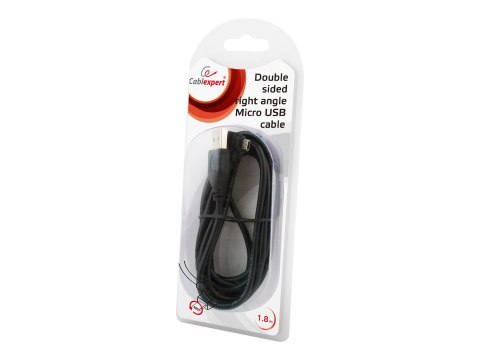 Cablexpert - Kabel USB - USB (M) do Micro-USB Typ B (M) kątowe prawe, dwustronne - USB 2.0 - 1.8 m - odlewany