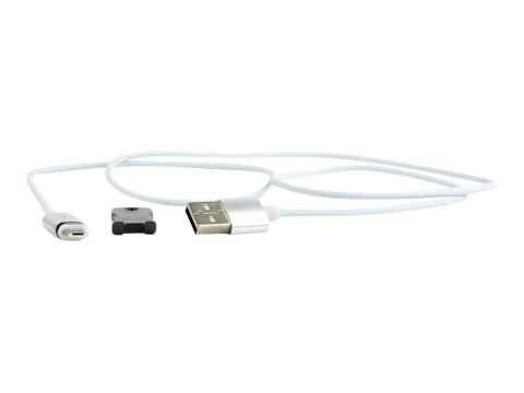 Cablexpert - Kabel USB - USB (M) do Micro-USB Typ B (M) magnetyczny - USB 2.0 - 1 m - srebrny