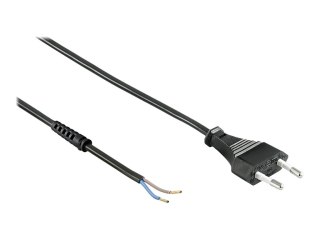 Cablexpert PC-184F - Kabel zasilający - Europlug (M) do przewód nieizolowany - 2.5 A - 1.5 m - czarny - Europa