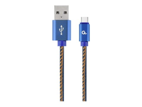 Cablexpert Premium Jeans - Kabel USB - USB-C (M) do USB (M) - USB 2.0 - 2.1 A - 2 m - niebieski, dżins