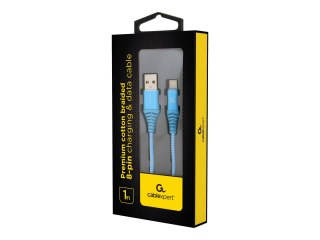 Cablexpert Premium - Kabel Lightning - USB męski do Lightning męski - 1 m - biały, niebieski turkus
