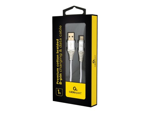 Cablexpert Premium - Kabel Lightning - USB męski do Lightning męski - 1 m - biały, srebrny
